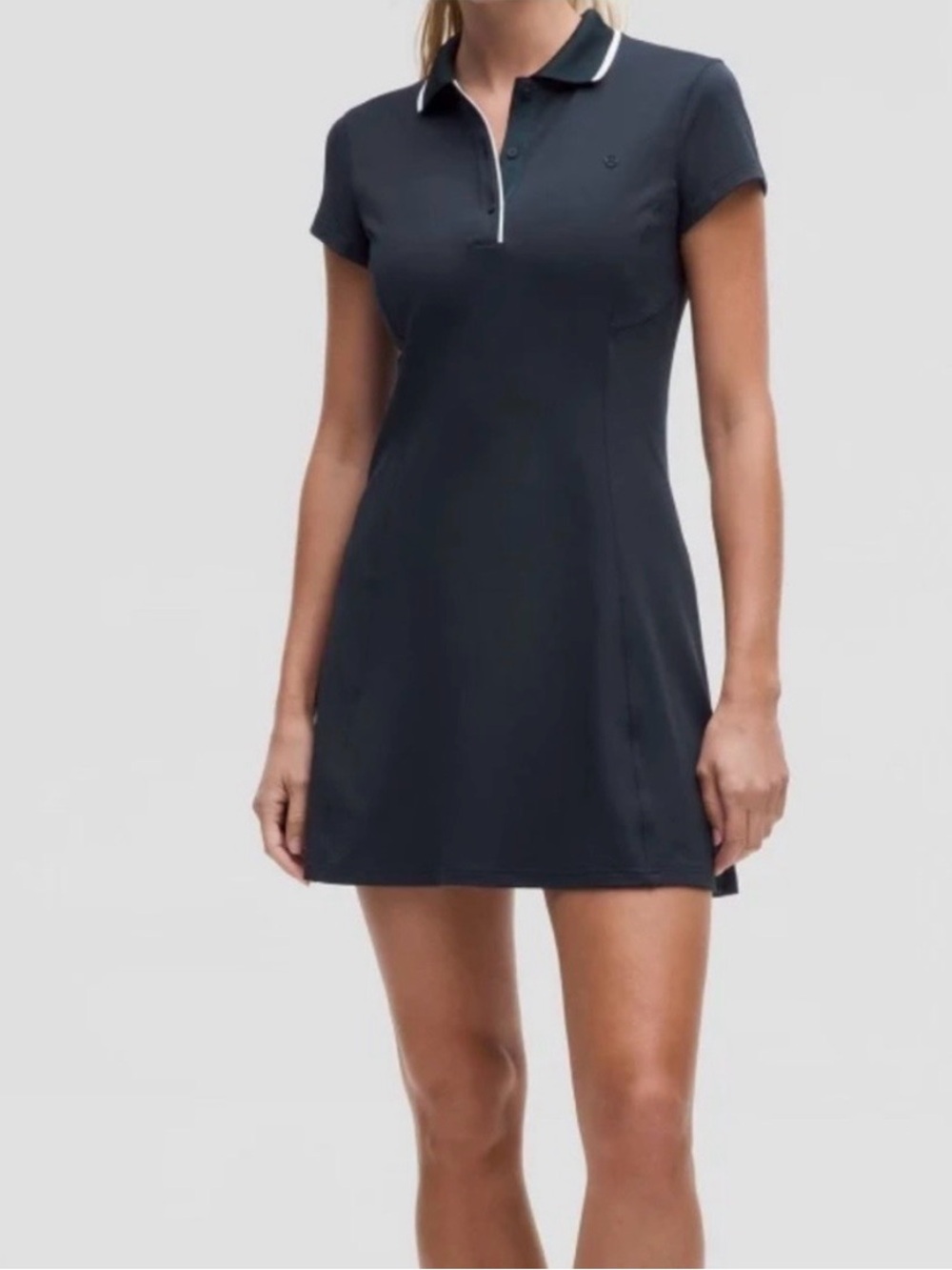 lululemon athletica Navy Polo athletic Dress with White Trim